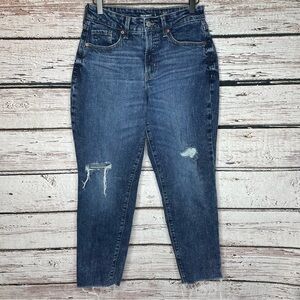Old Navy High Rise CURVY O.G. Straight Jeans Secret Slim Pockets Size 6 Fray Hem